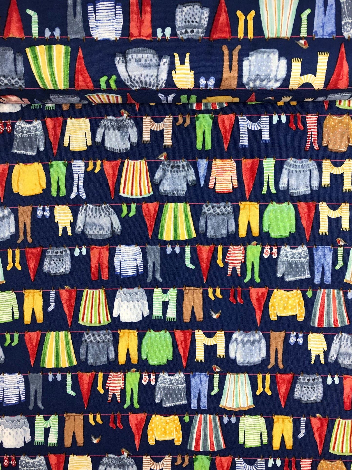 windham fabric striped pear studio winter gnomes laundry nordic blue got certified organic Fabric Fetish