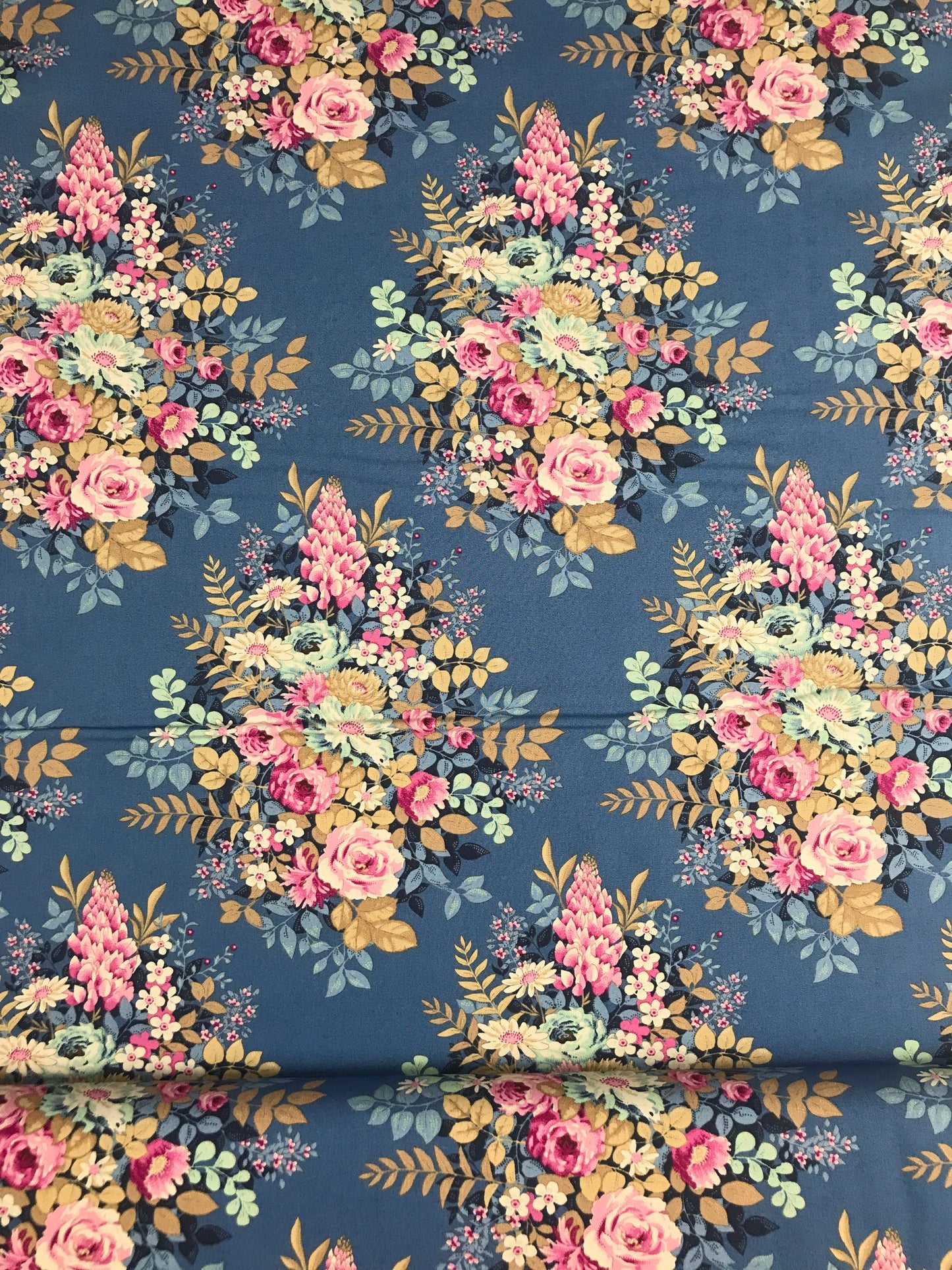 tilda fabrics chic escape whimsyflower blue Fabric Fetish