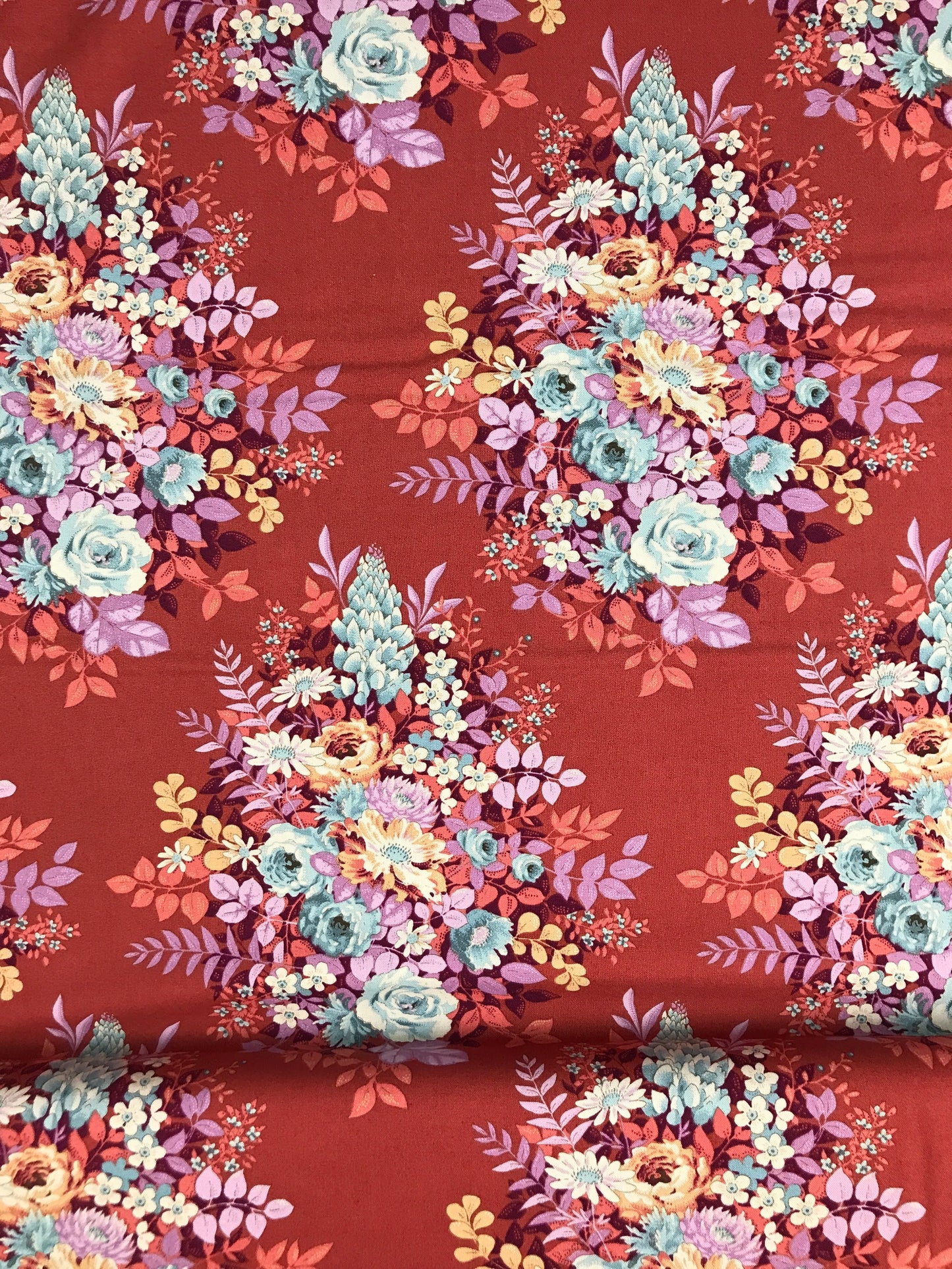 tilda fabrics chic escape whimsyflower rust Fabric Fetish