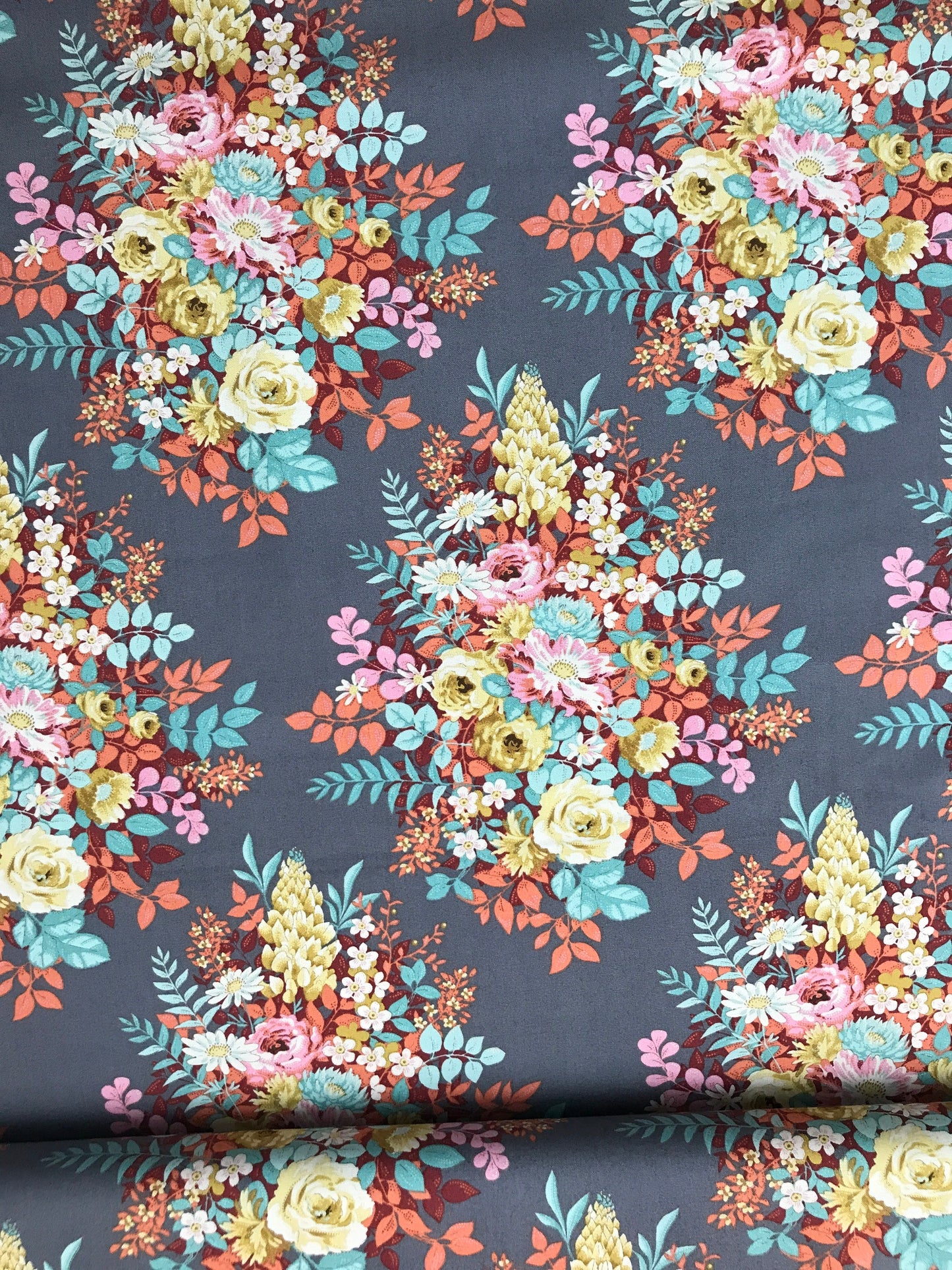 tilda fabrics chic escape whimsyflower grey Fabric Fetish
