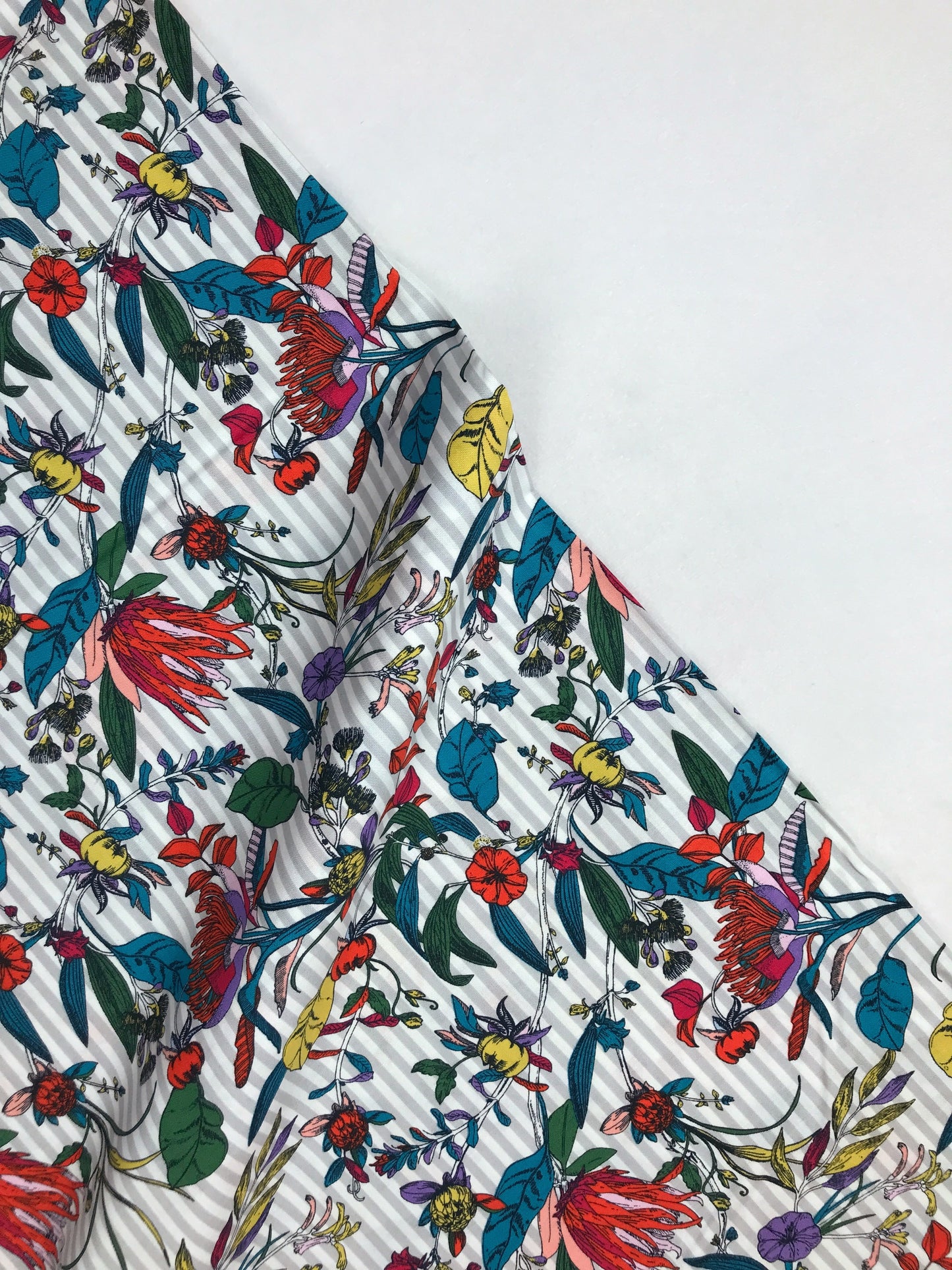 moda fabric jenn kingwell the lookout floral stripe off white Fabric Fetish