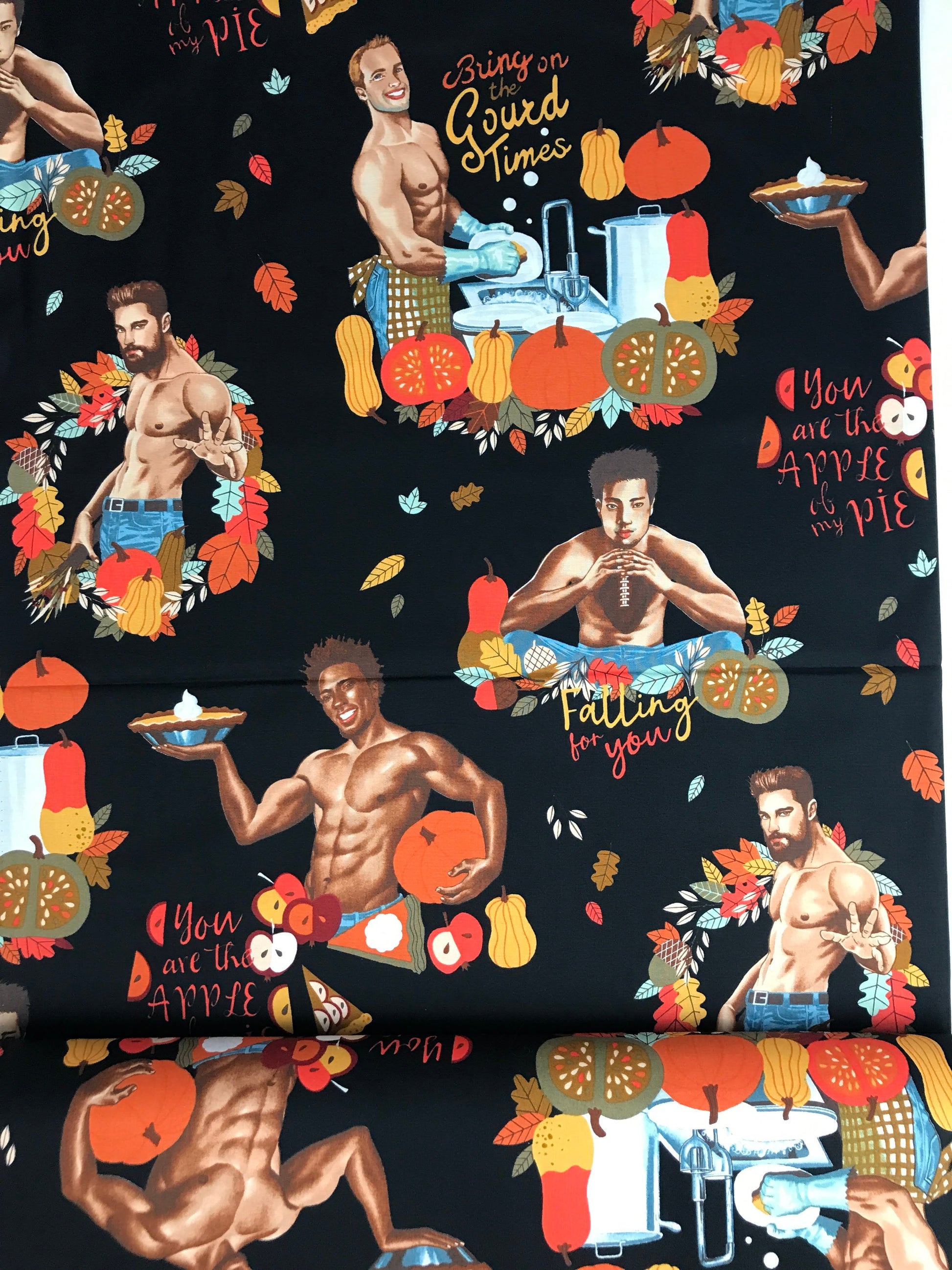 alexander henry fabric fall harvest falling for you black Fabric Fetish