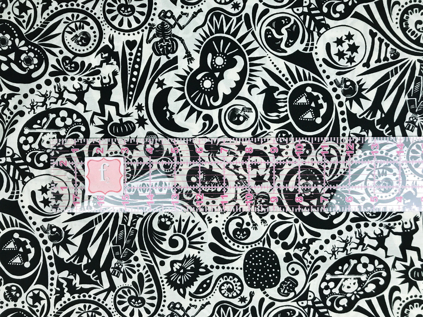 alexander henry fabric haunted house midnight muertos bone Fabric Fetish