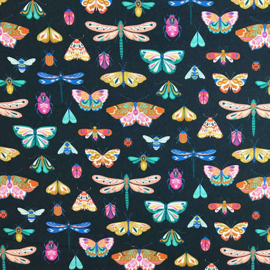 dashwood studio flutter by bethan janine butterflies navy quilters cotton flut2080 Fabric Fetish