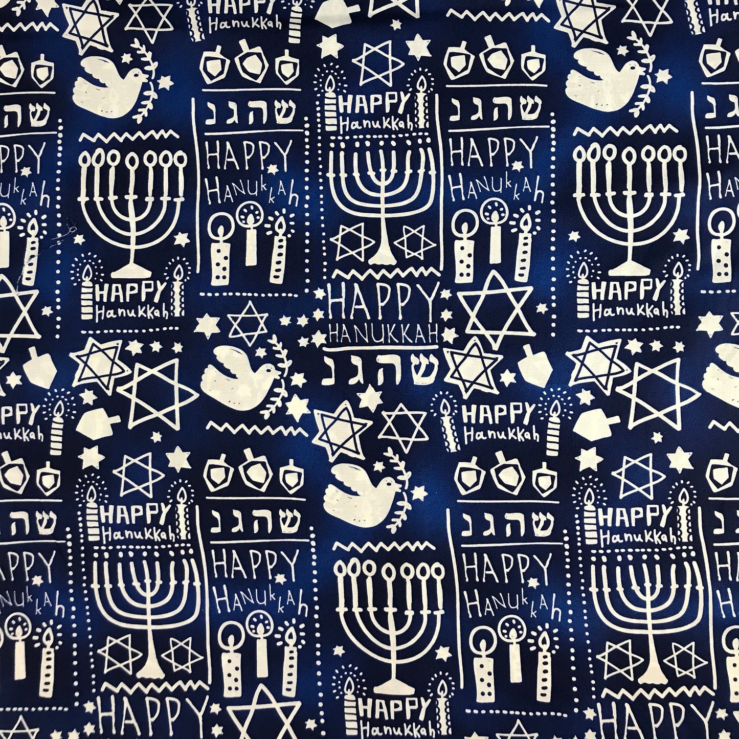 alexander henry fabric happy hanukkah 8 days dark blue Fabric Fetish