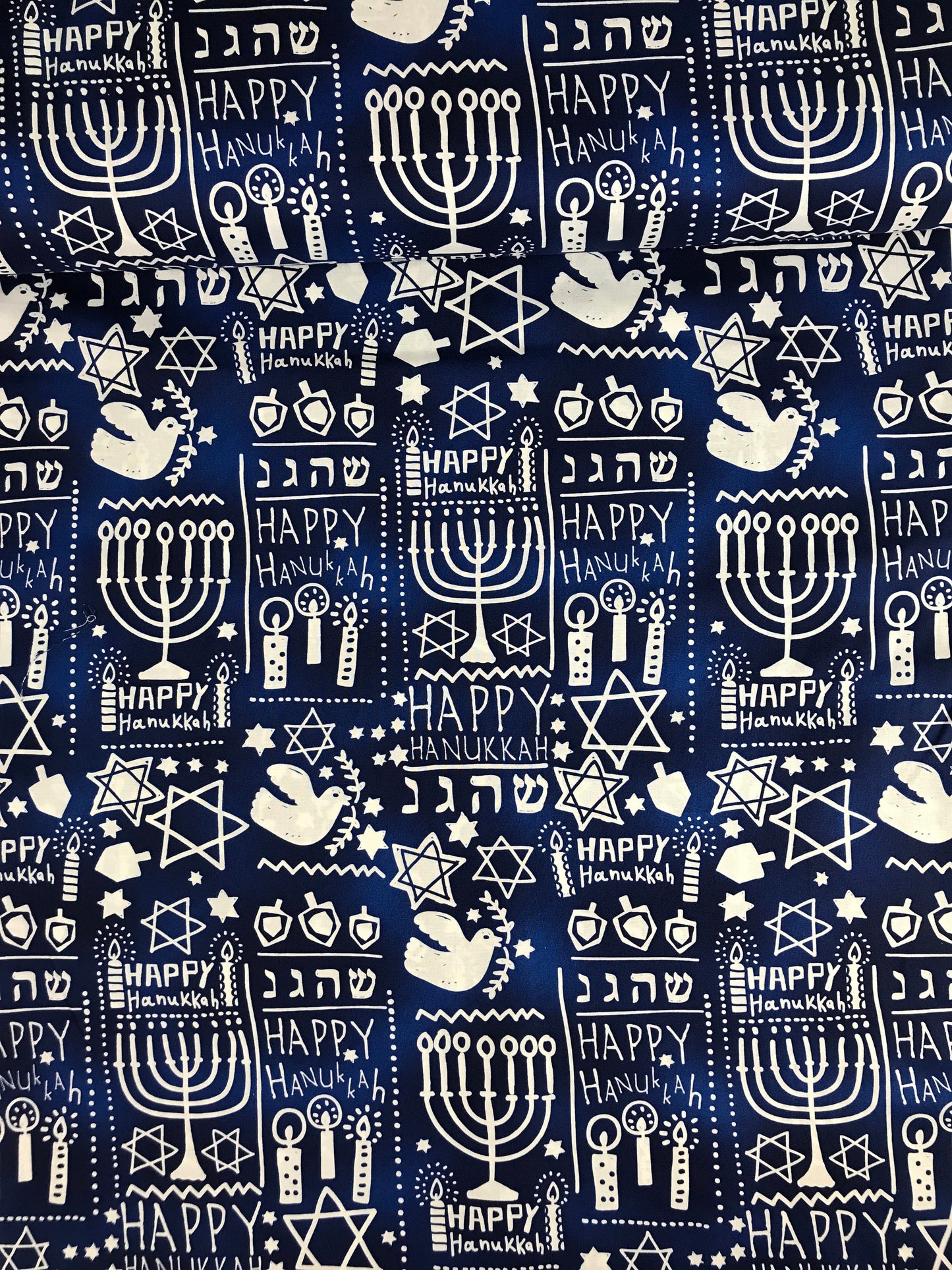 alexander henry fabric happy hanukkah 8 days dark blue Fabric Fetish