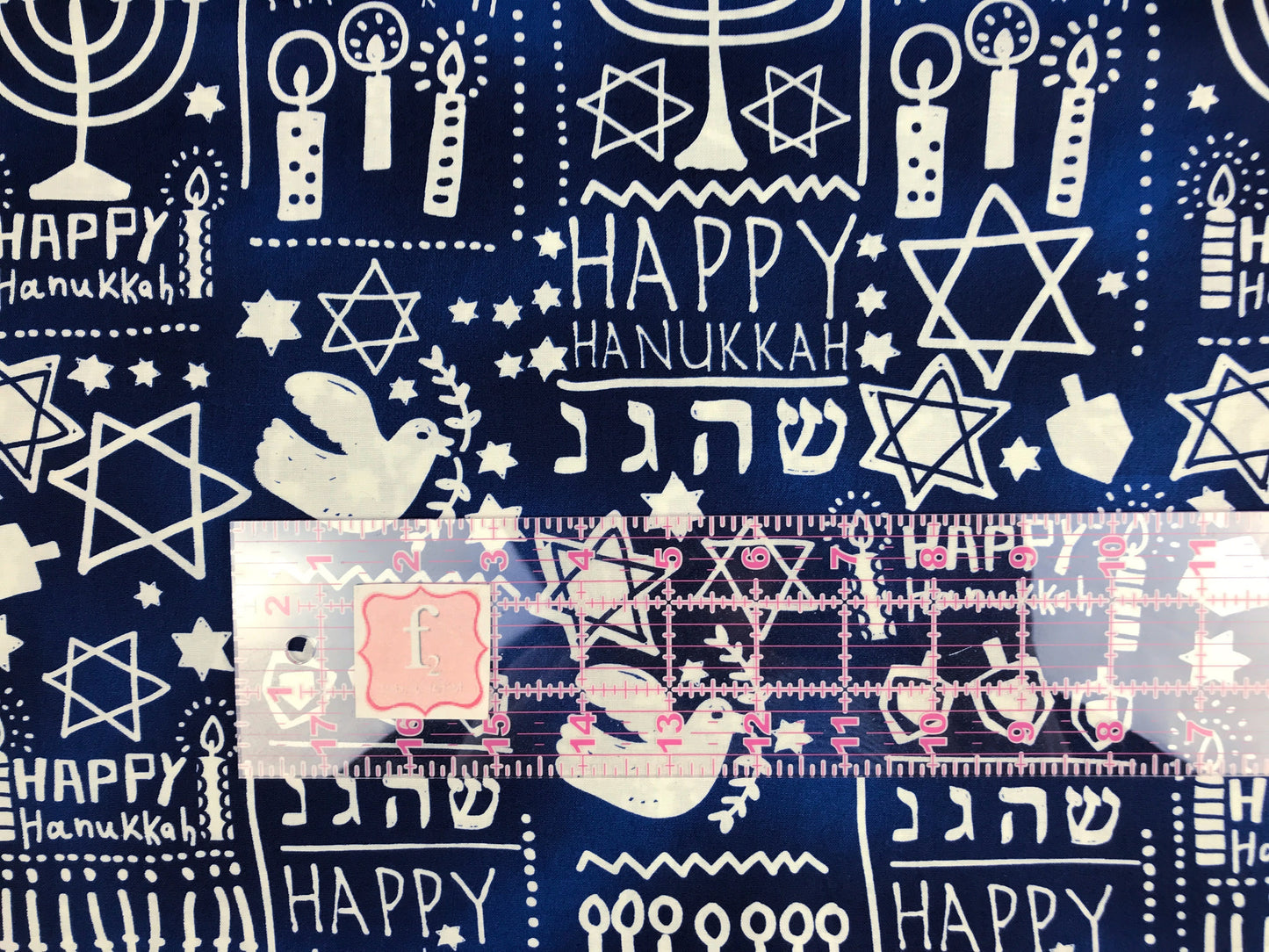 alexander henry fabric happy hanukkah 8 days dark blue Fabric Fetish