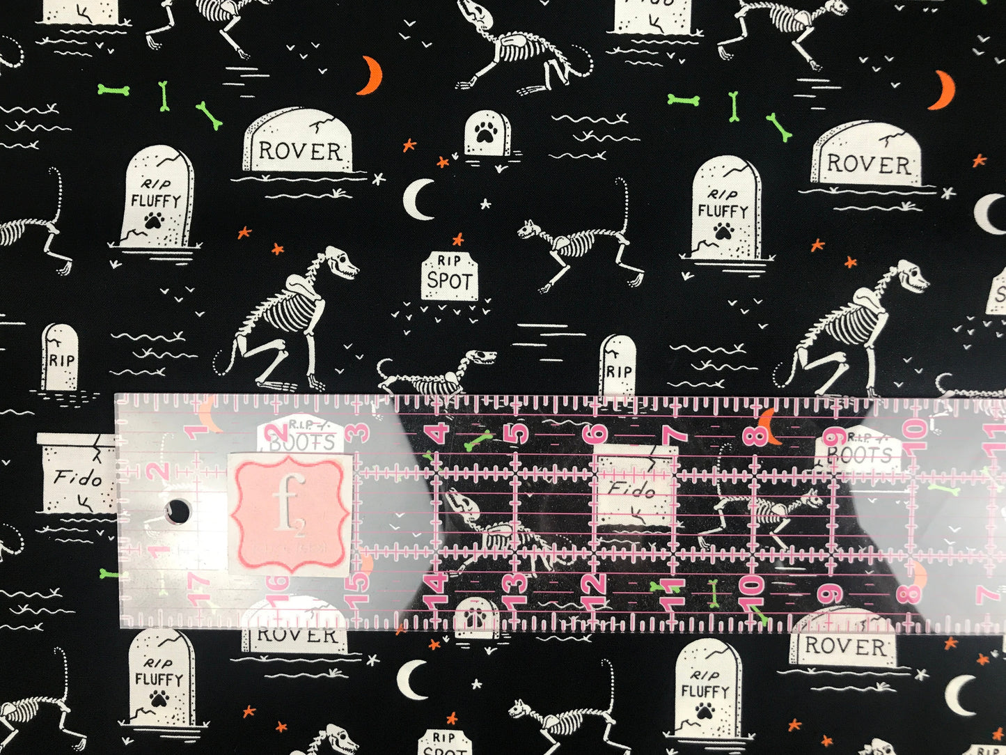 freespirit scaredy cat rachel hauer pet cemetery black quilters cotton Fabric Fetish
