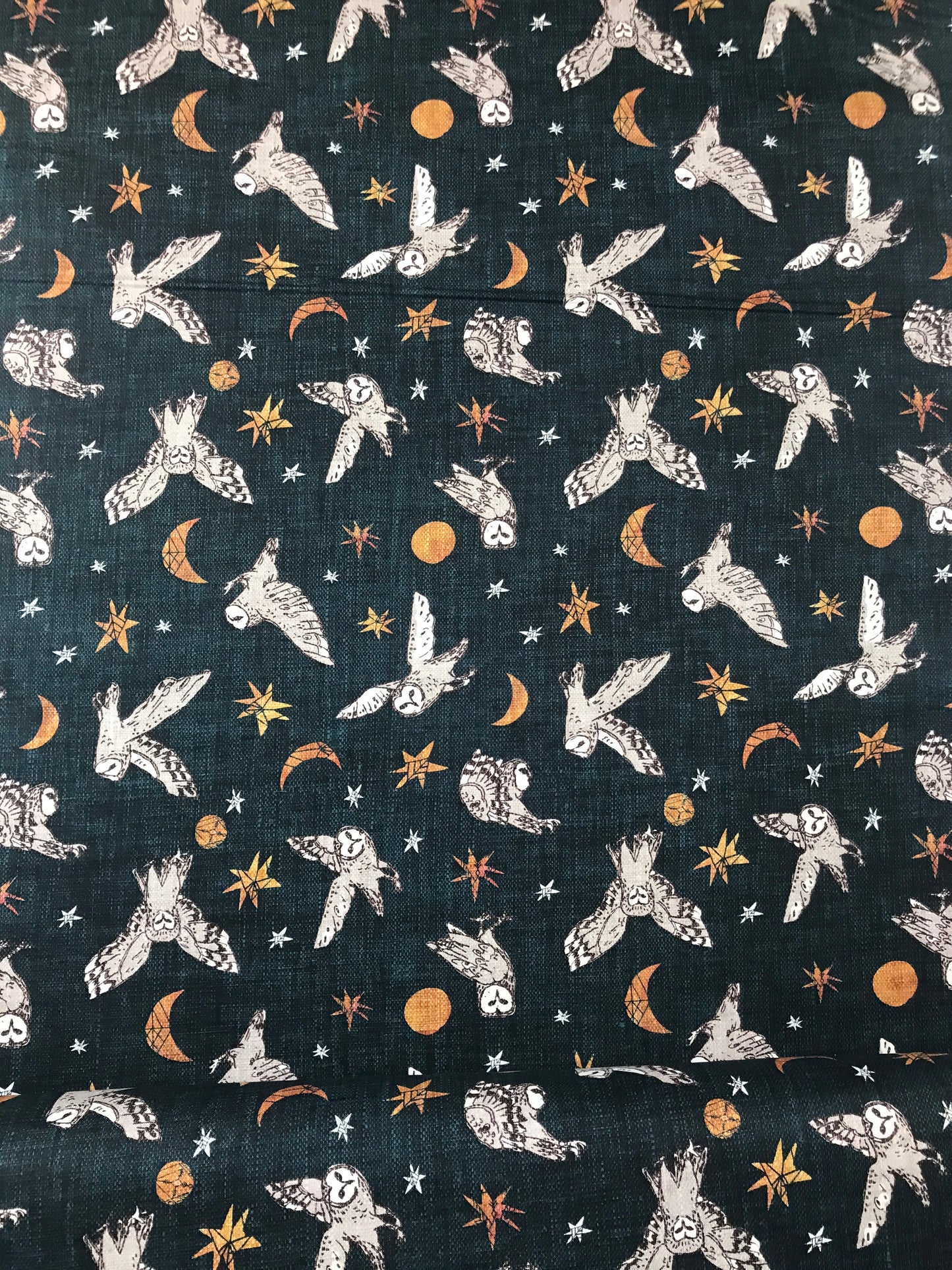 figo fabrics esther fallon lau forest fable owls navy quilters cotton Fabric Fetish