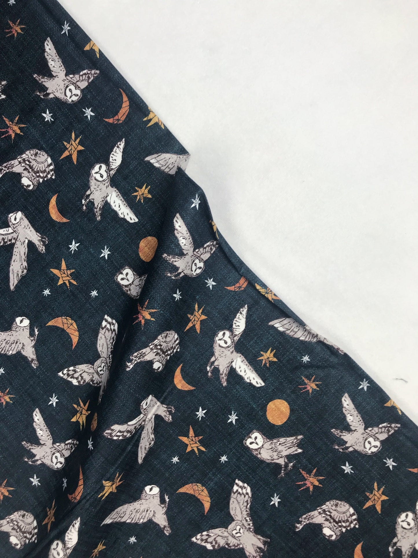 figo fabrics esther fallon lau forest fable owls navy quilters cotton Fabric Fetish