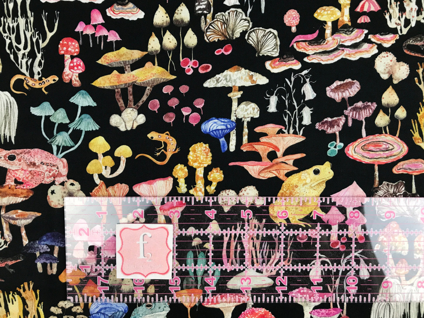 windham fabric beth olmsted deep forest mushroom magic black quilters cotton Fabric Fetish