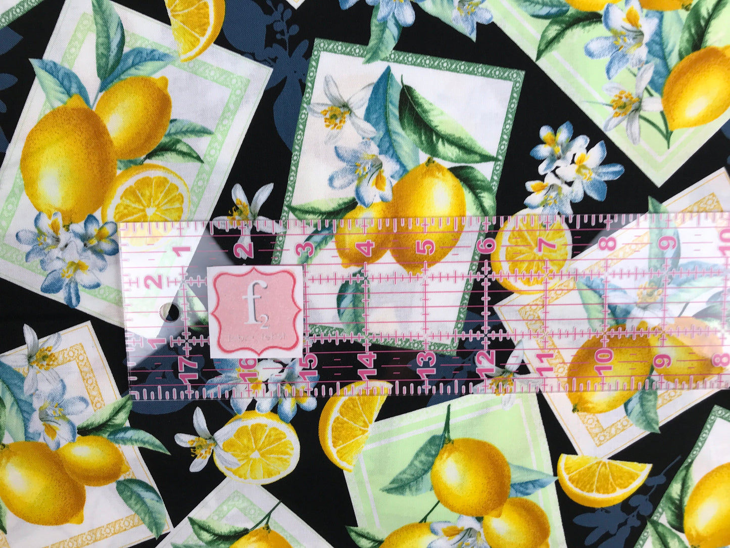 benartex lemon fresh kanvas studio lemon toss black Fabric Fetish