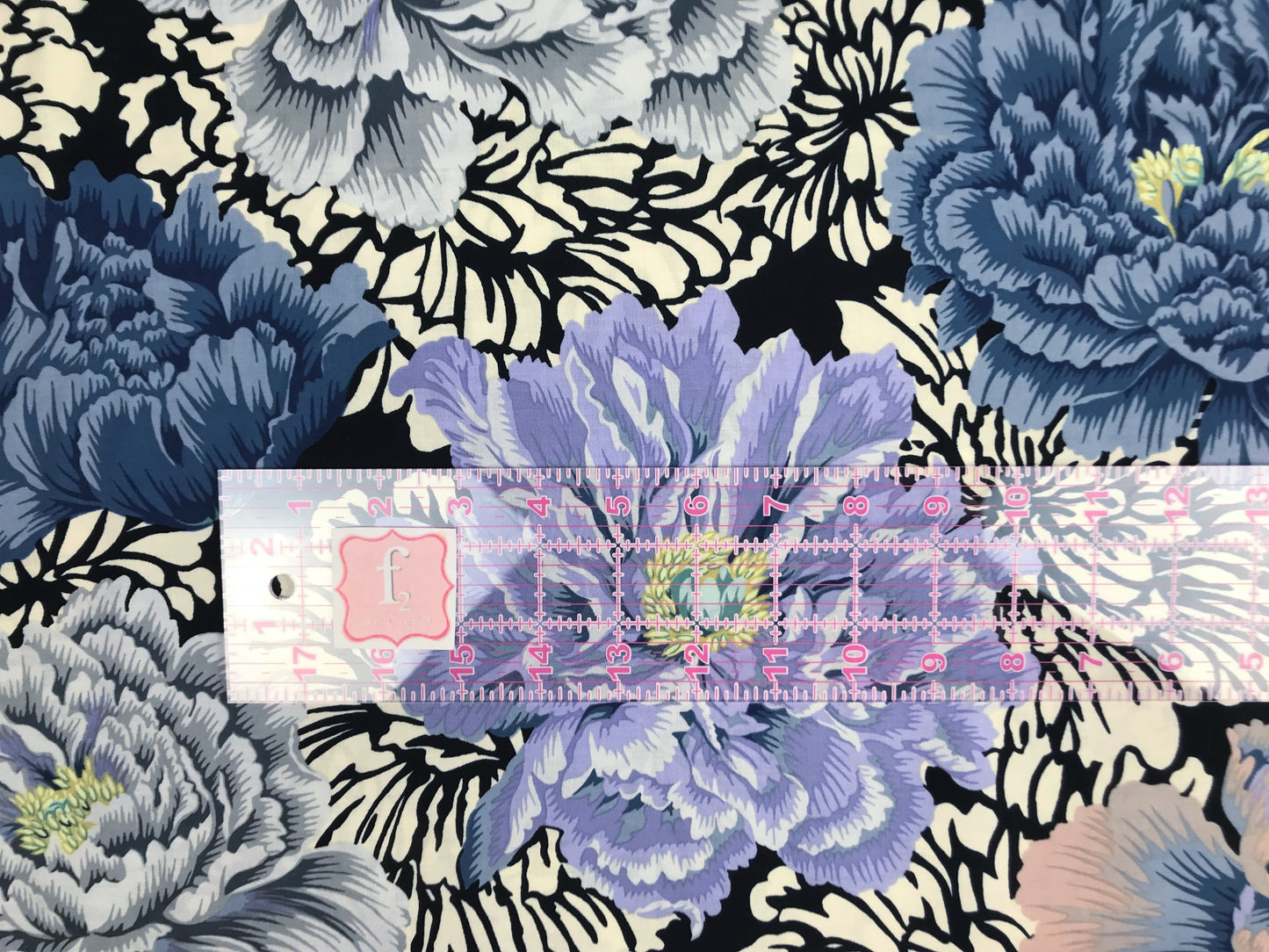Kaffe Fassett Collective - Philip Jacobs - Brocade Peony Grey - FreeSpirit Fabric -100% Quilters Cotton