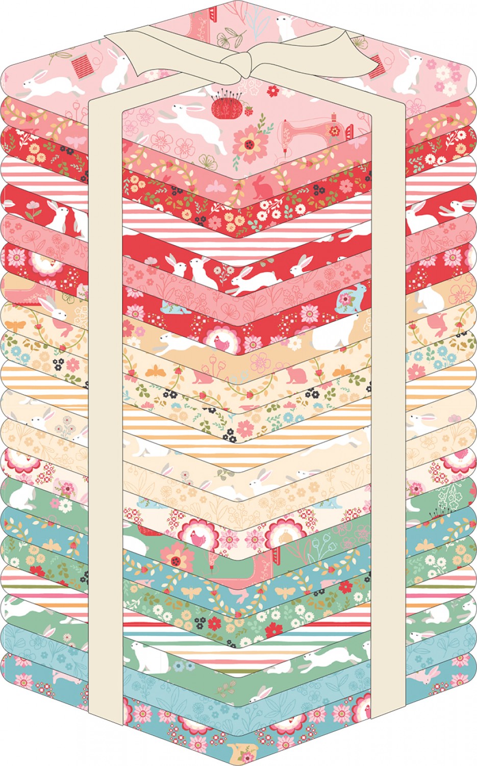 Poppie Cotton Fabrics - Lori Woods - Poppies Patchwork Club - Fat Quarter Fabric Bundle 21pcs