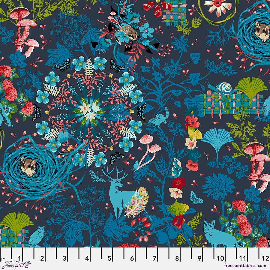 freespirit fabric odile bailloeul land art 2 prairie navy Fabric Fetish