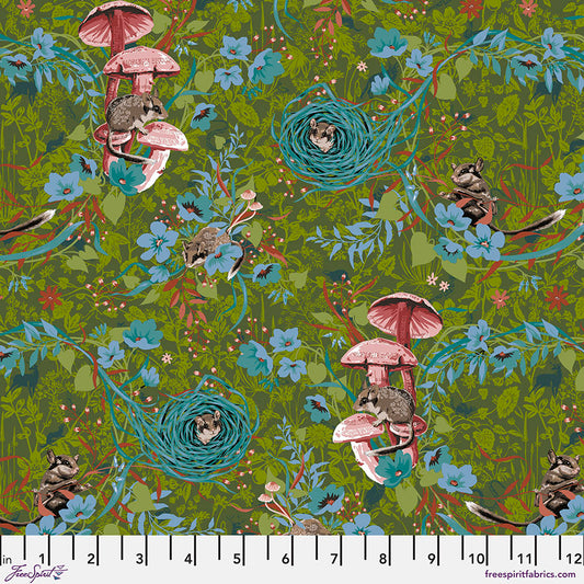 freespirit fabric odile bailloeul land art 2 masked bandits green Fabric Fetish