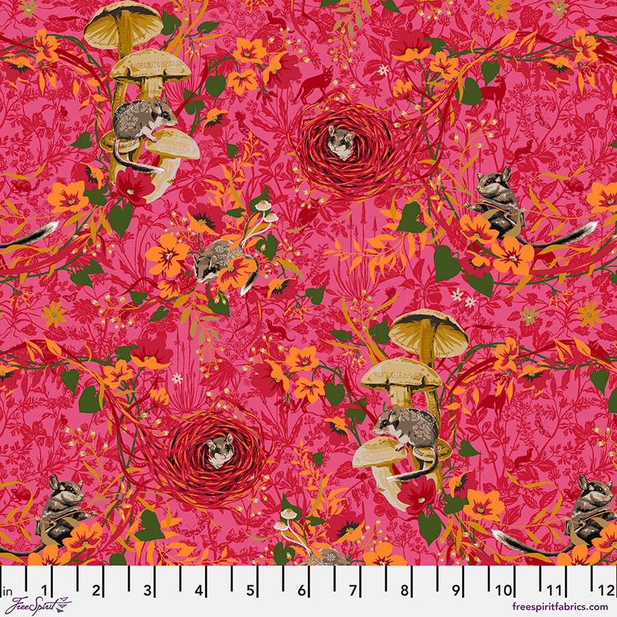 freespirit fabric odile bailloeul land art 2 masked bandits rose Fabric Fetish