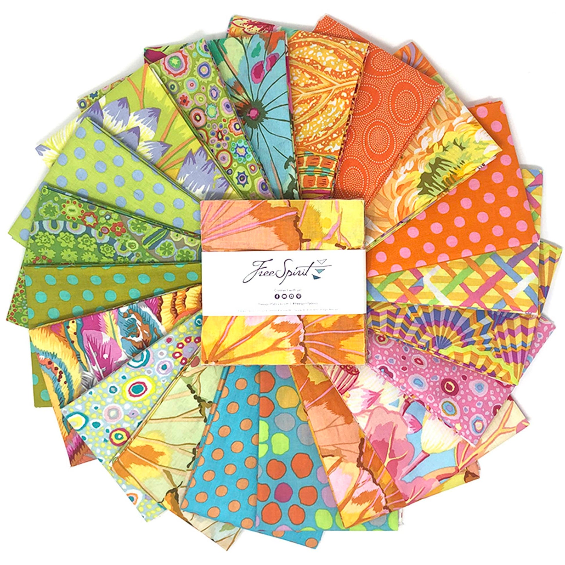 Freespirit Fabrics -  Kaffe Fassett - 5" Square Bundle - 5" Charm Pack - Parakeet Fabric Fetish