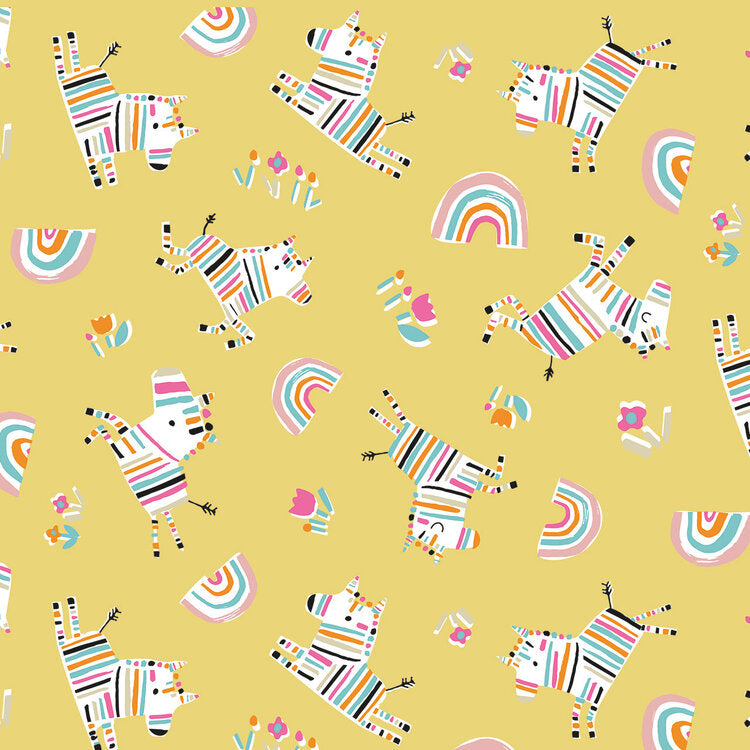 dashwood studio rainbow friends stephanie thannhauser zebra quilters cotton rbow1792 Fabric Fetish
