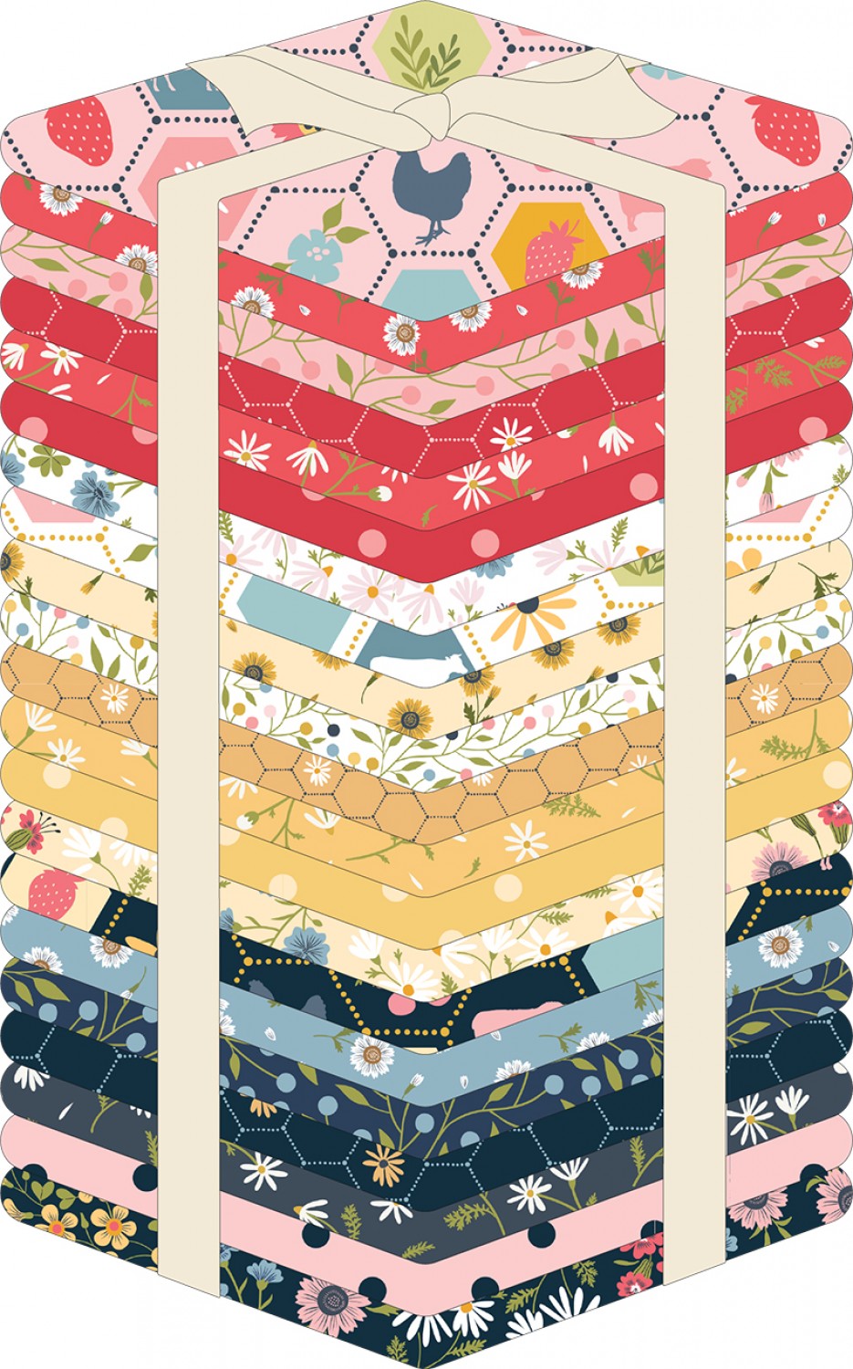 Poppie Cotton Fabrics - Terri Conrad - Sunshine and Chamomile - Fat Quarter Fabric Bundle 21pcs
