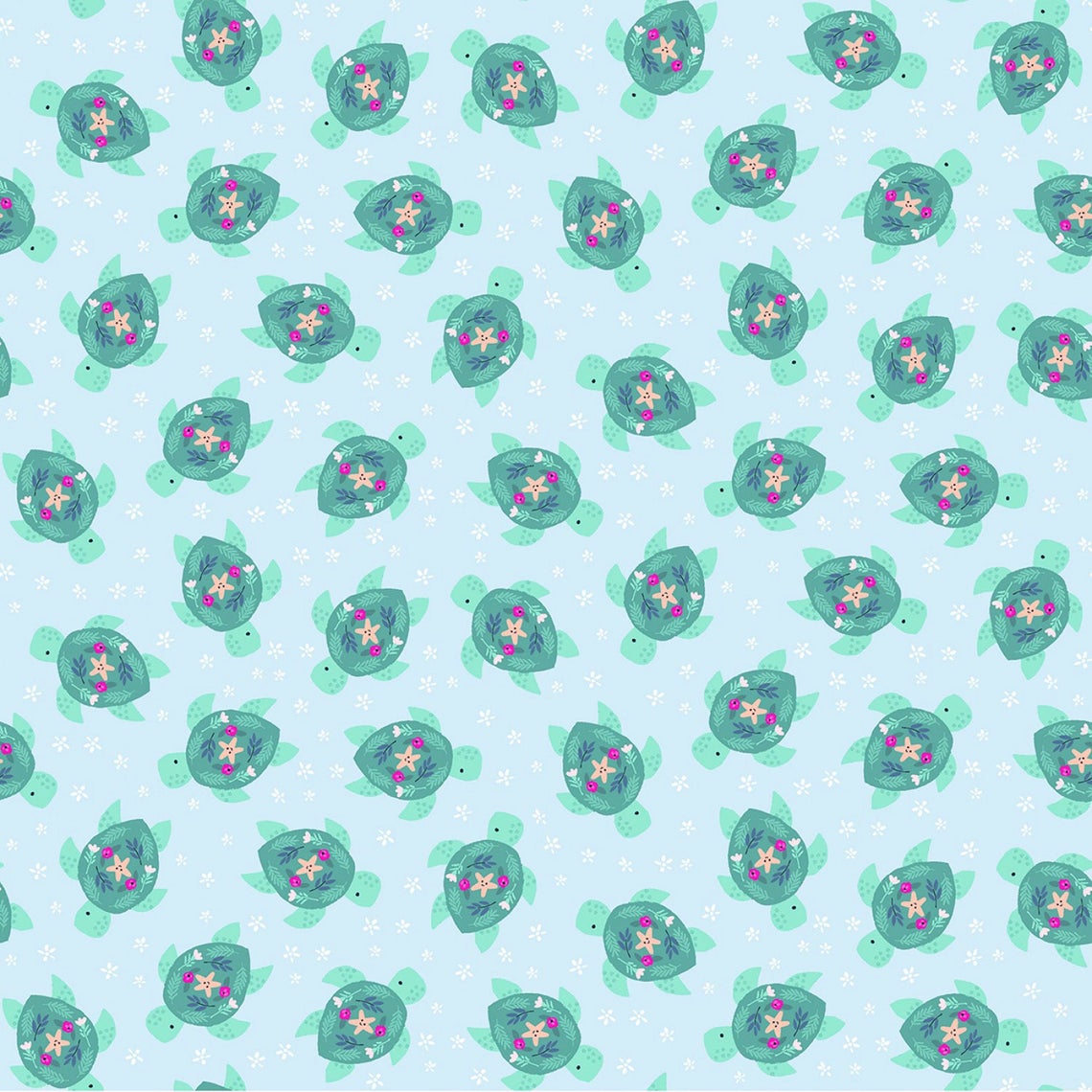 dear stella you me and the sea sea turtles aqua Fabric Fetish