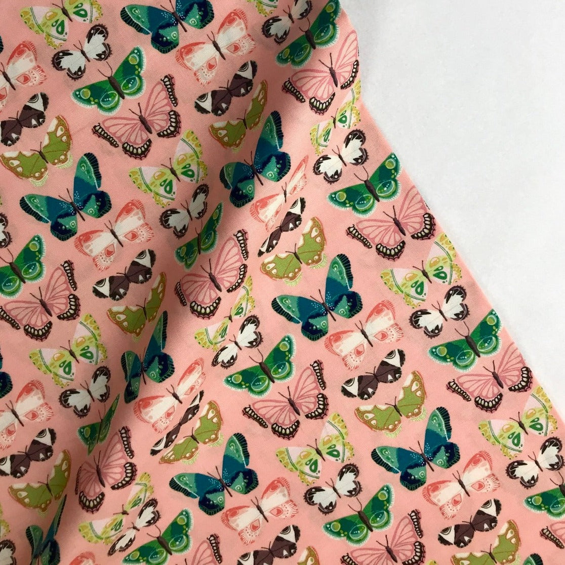 Riley Blake Fabrics Midsummer Meadow Katherine Lenius Flutter Salmon Fabric Fetish