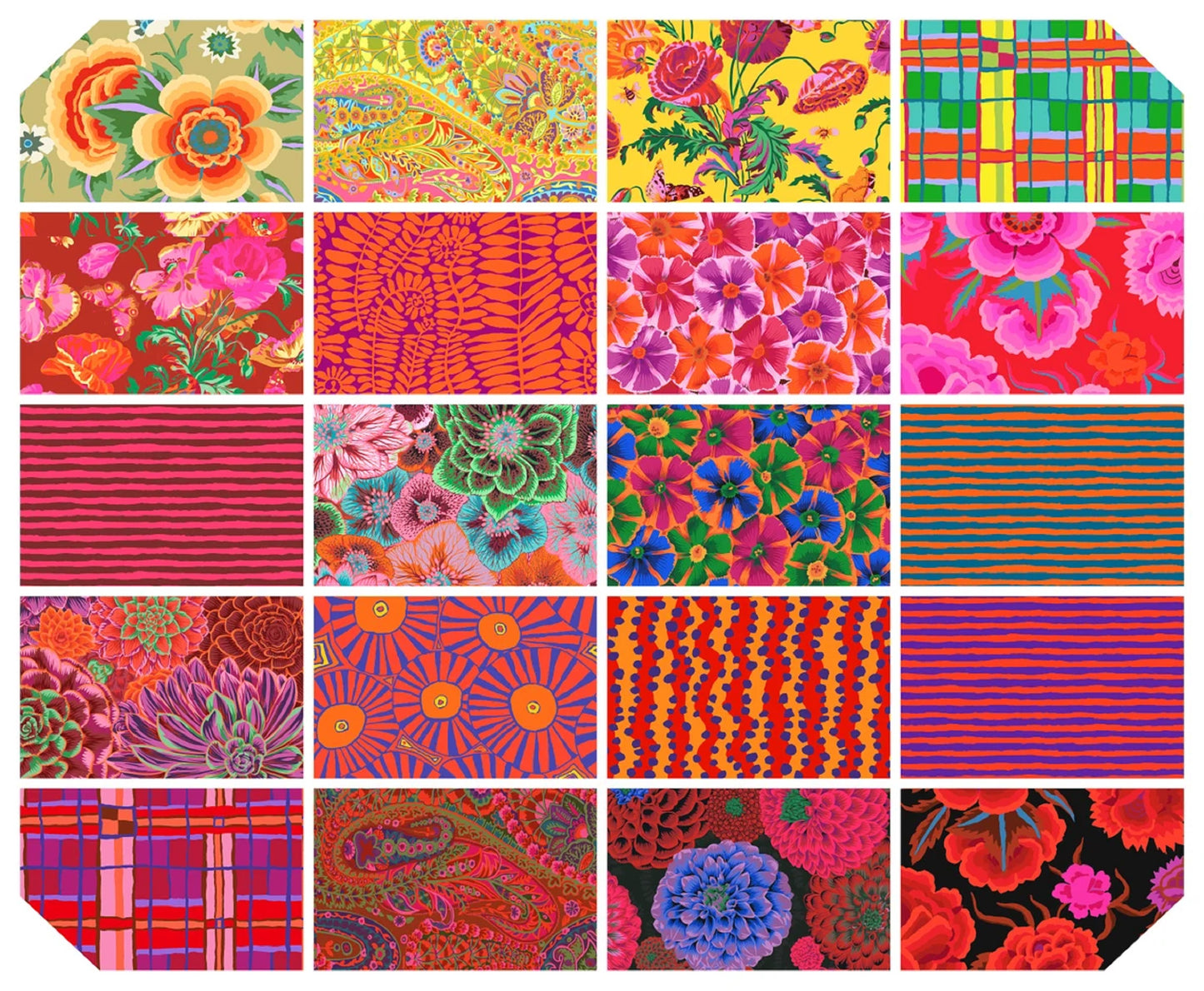 Freespirit Fabrics - Kaffe Fassett - August 2022 Warm Bundle 20pc Fabric Fetish