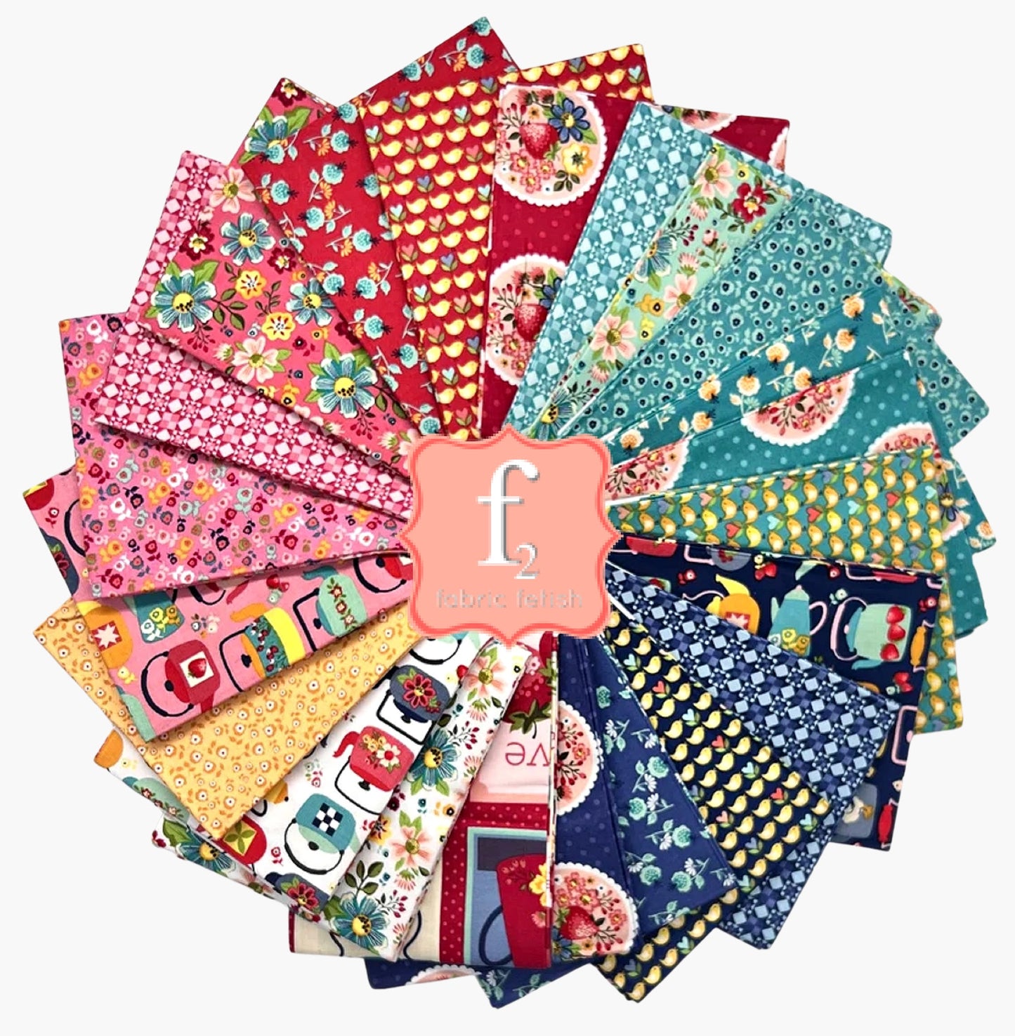 Poppie Cotton Fabrics -  Betsy's Sewing Kit - Fat Quarter Fabric Bundle 22pcs