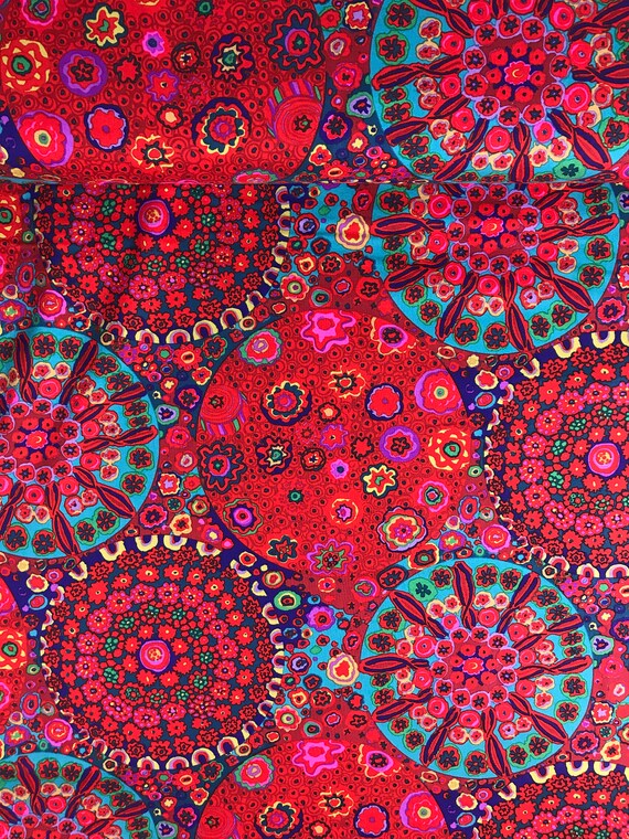 freespirit fabrics kaffe fassett collective kaffe fassett millefiore red 100 quilters cotton Fabric Fetish