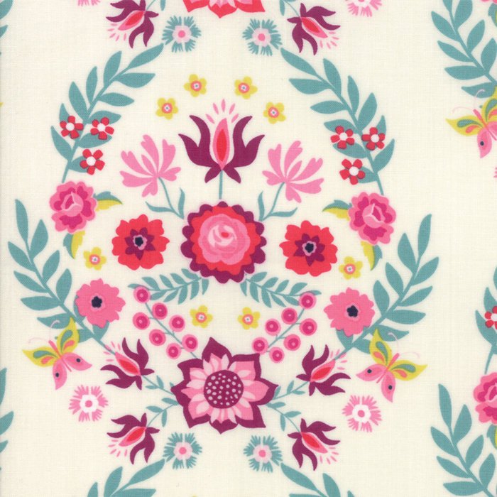 moda rosa floral eggshell Fabric Fetish