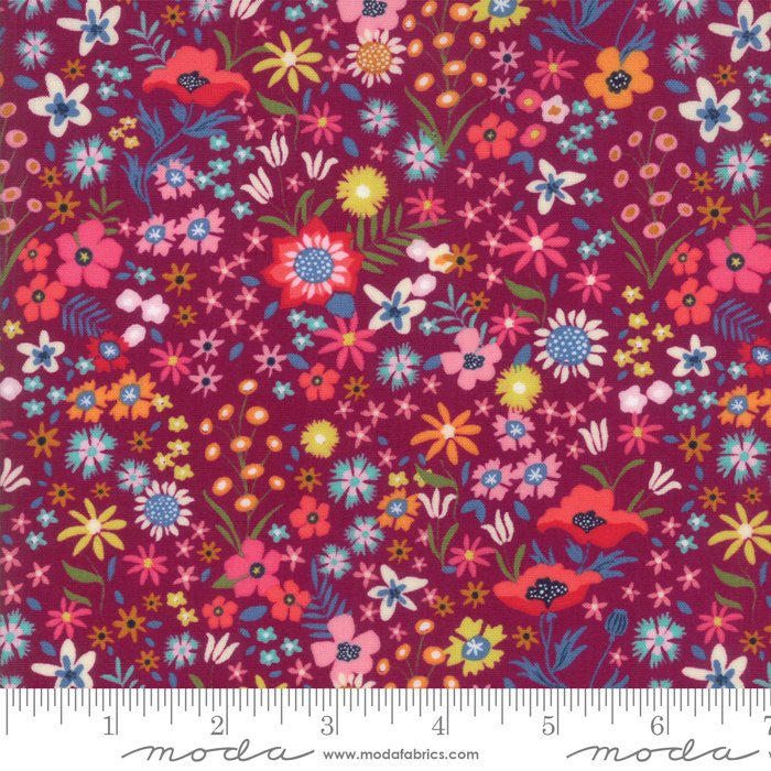 moda rosa flower patch eggplant Fabric Fetish