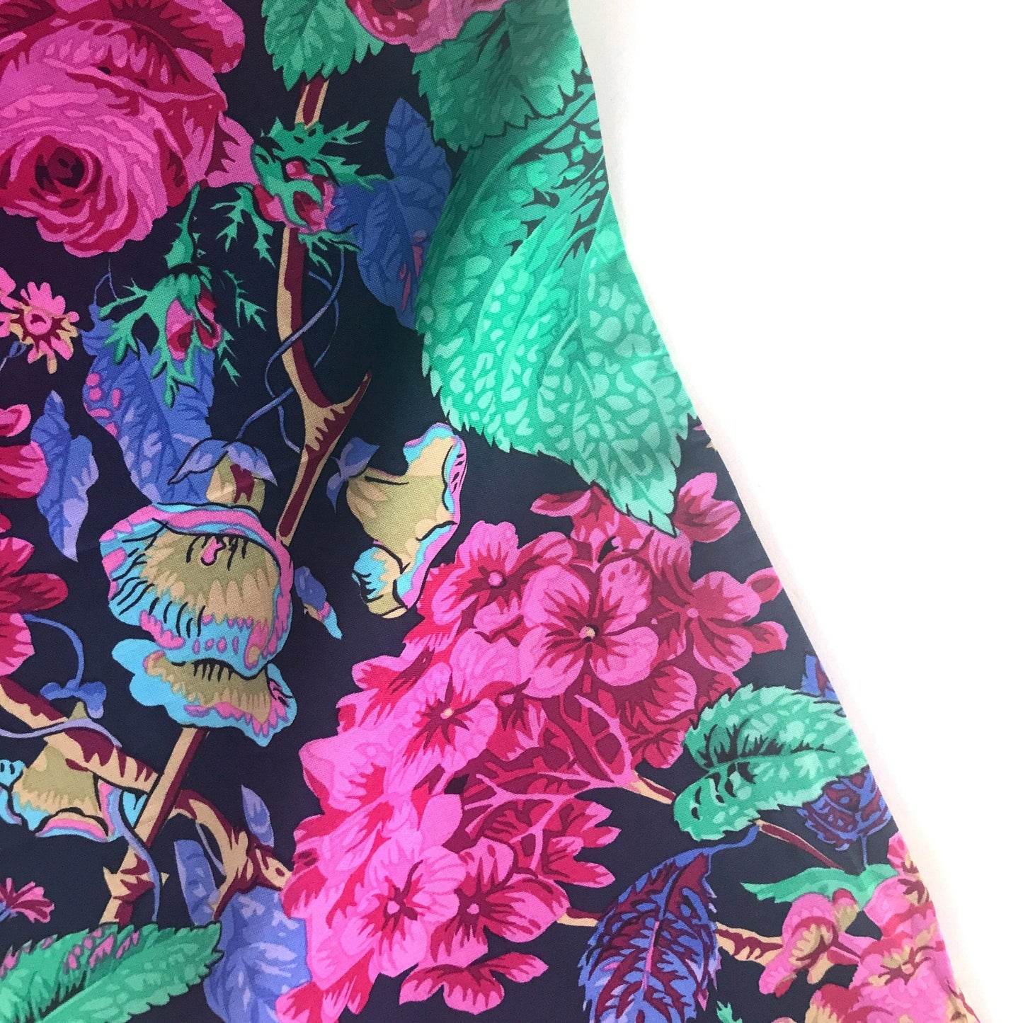 Rose and Hydrangea Navy Kaffe Fassett Collective Classics Fabric Fetish