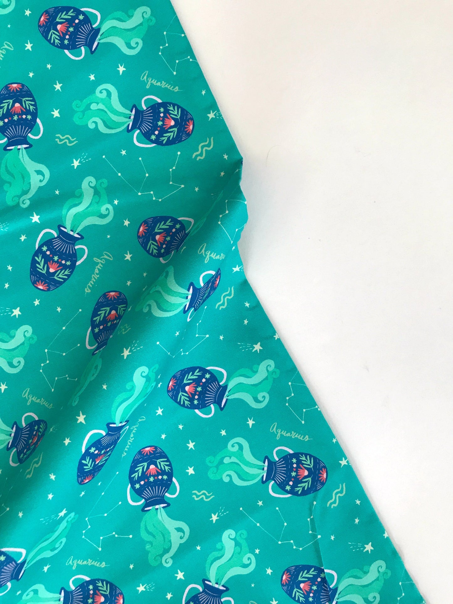 Aquarius Jade Astrology Juliet Meeks Paintbrush Studio Fabric 100% Quilters Cotton Fabric Fetish