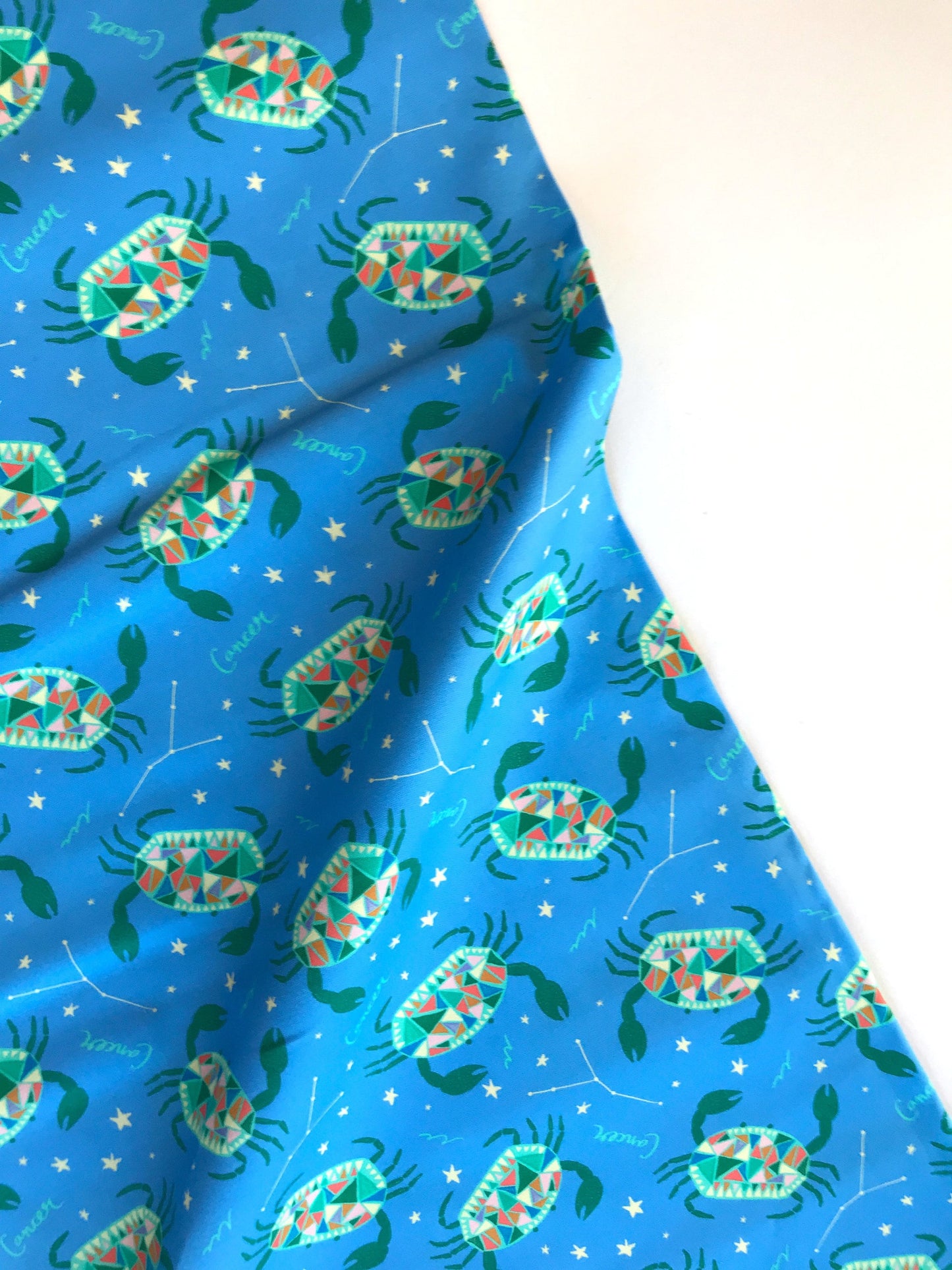 Cancer Blue Astrology Juliet Meeks Paintbrush Studio Fabric 100% Quilters Cotton Fabric Fetish