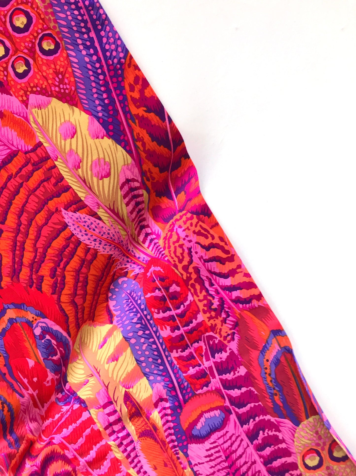 Feathers Red Kaffe Fassett Collective Classics Collection FreeSpirit Fabric PWPJ055 100% Quilters Cotton Fabric Fetish