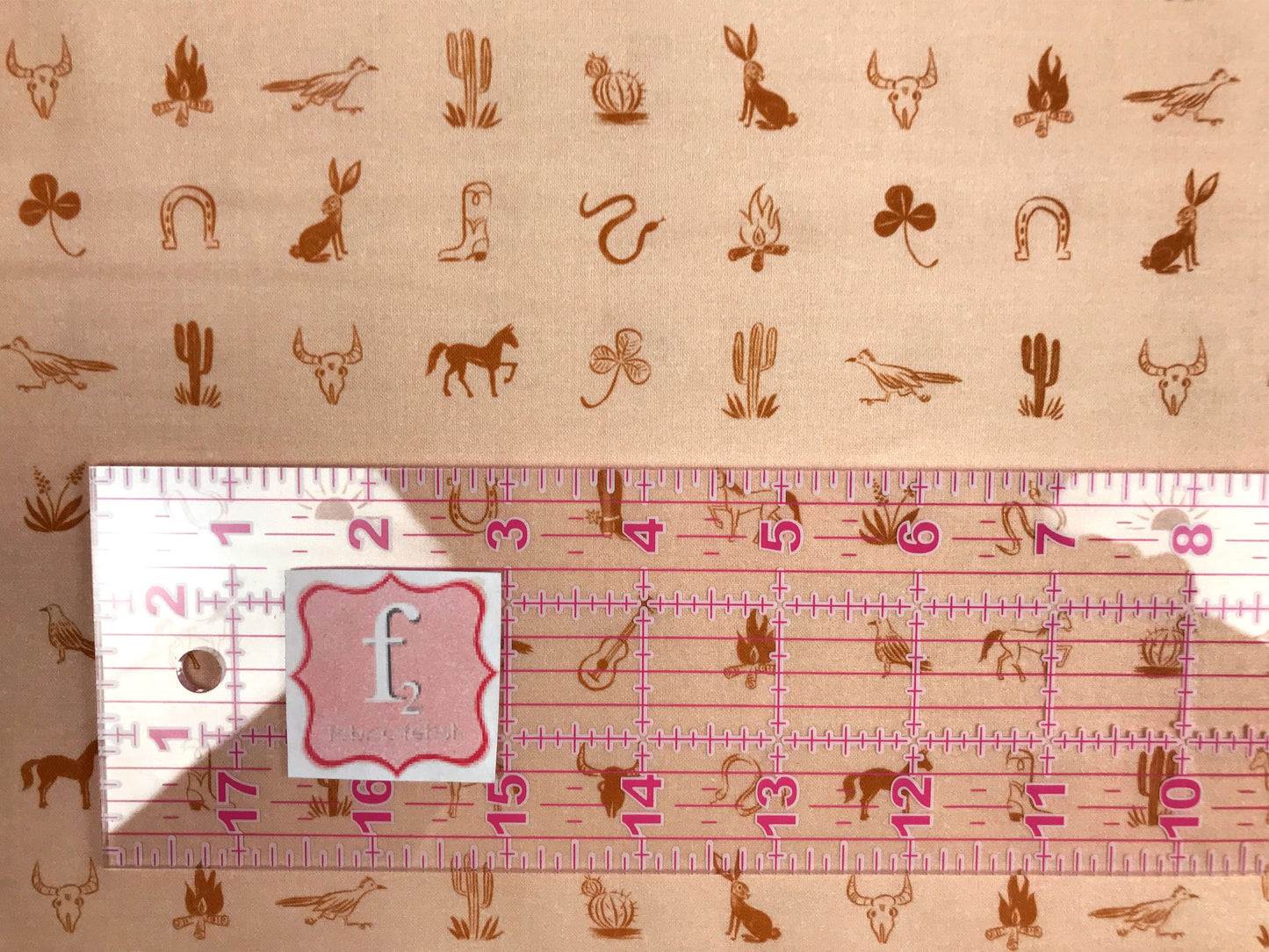 Wild West Icons Peach - Desert Horses - Carrie Shryock - Paintbrush Studio Fabric 100% Quilters Cotton - 120-2021395