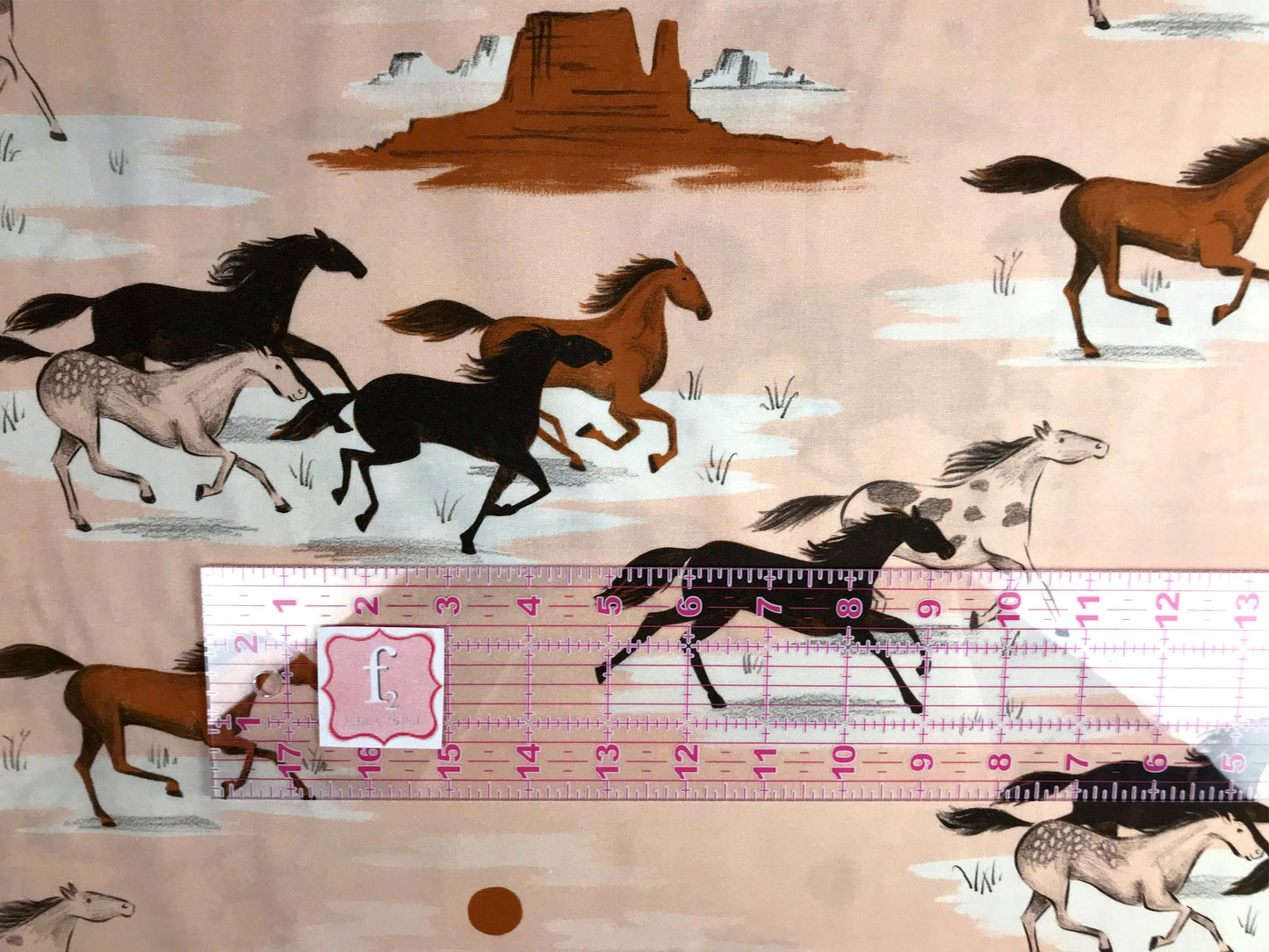 Stampede Peach - Desert Horses - Carrie Shryock - Paintbrush Studio Fabric 100% Quilters Cotton -  120-2021375