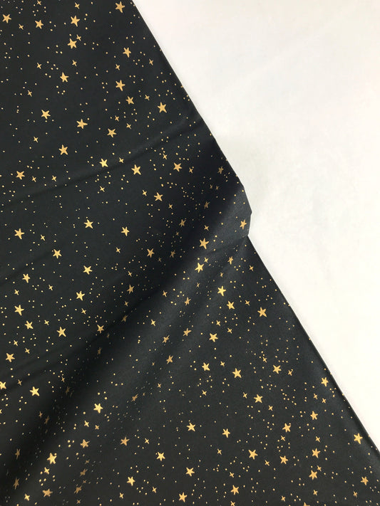 Stars Black Primavera GOLD METALLIC Anna Bond Rifle Paper Co Cotton + Steel RP310 BK2M Fabric Fetish