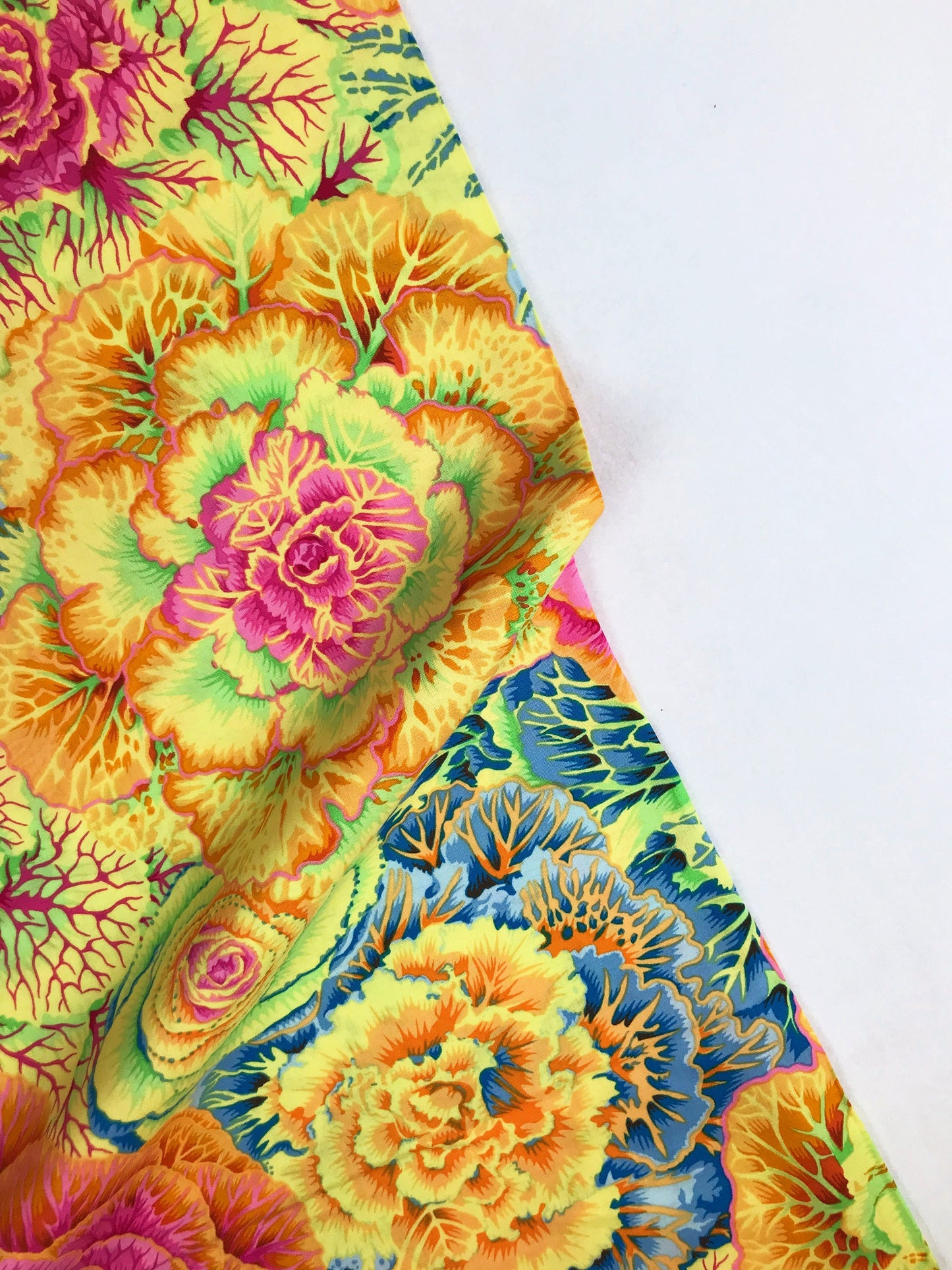Brassica Yellow Philip Jacobs Kaffe Fassett Collective PWPJ051 100% Quilters Cotton Fabric Fetish