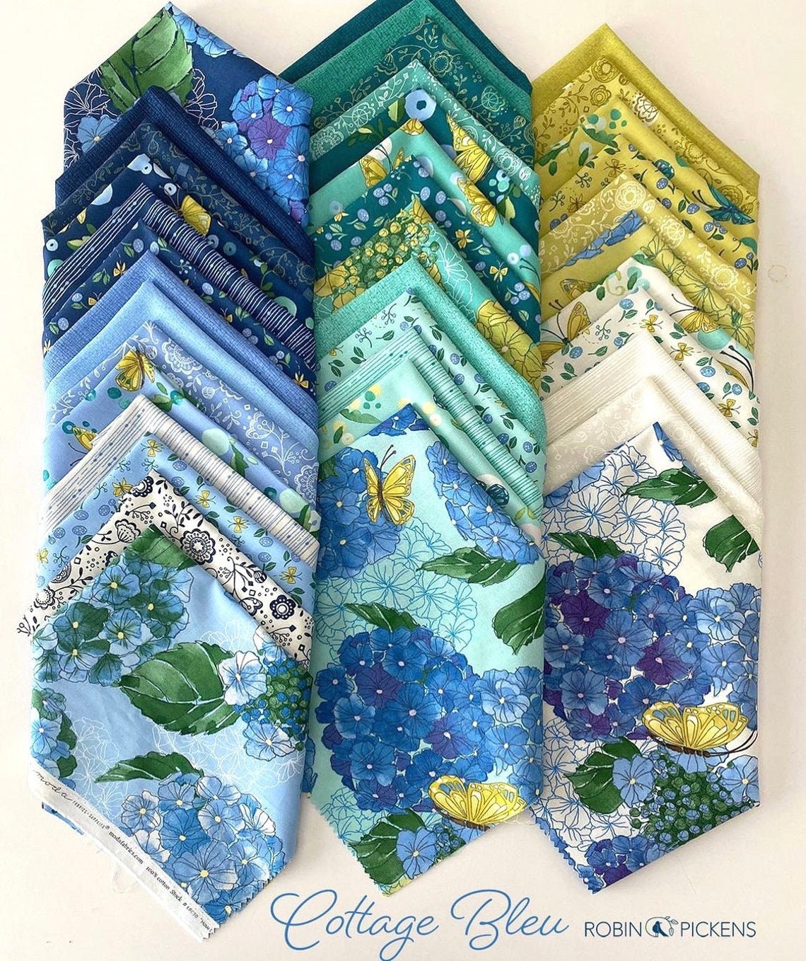Cottage Bleu 38 Piece Bundle Robin Pickens Moda Fabrics Fabric Fetish
