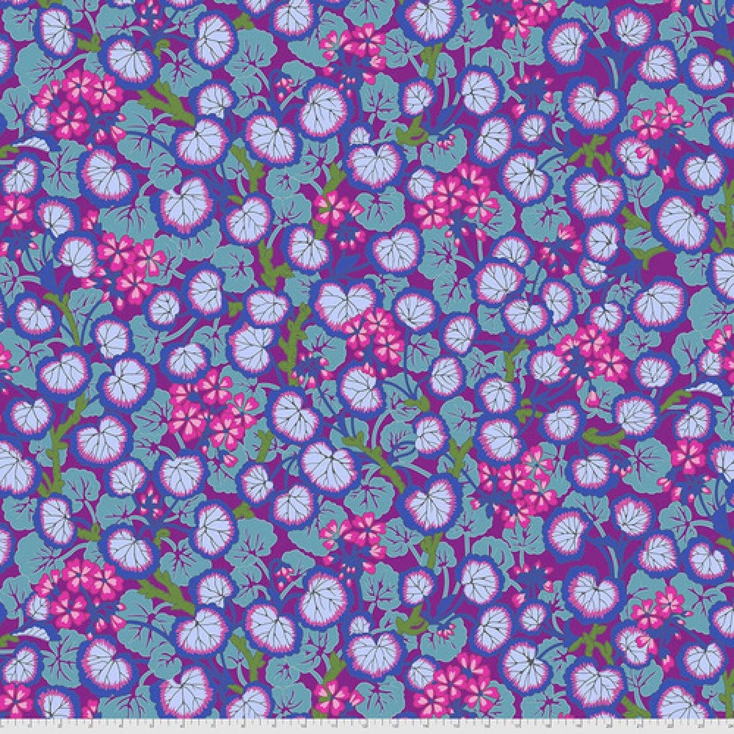 Climbing Geraniums Purple Kaffe Fassett PWPJ110 Purple 100% Quilters Cotton August 2021 Fabric Fetish