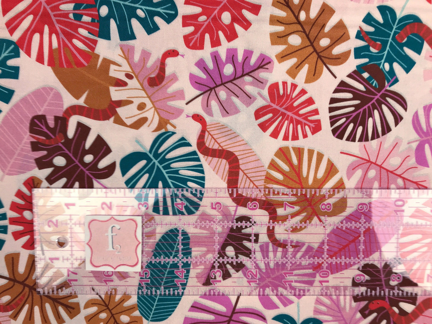 Monstera Palm Leaves Dandelion Jungle Louise Cunningham Dashwood Studio Quilters Cotton 2097 DAND Fabric Fetish