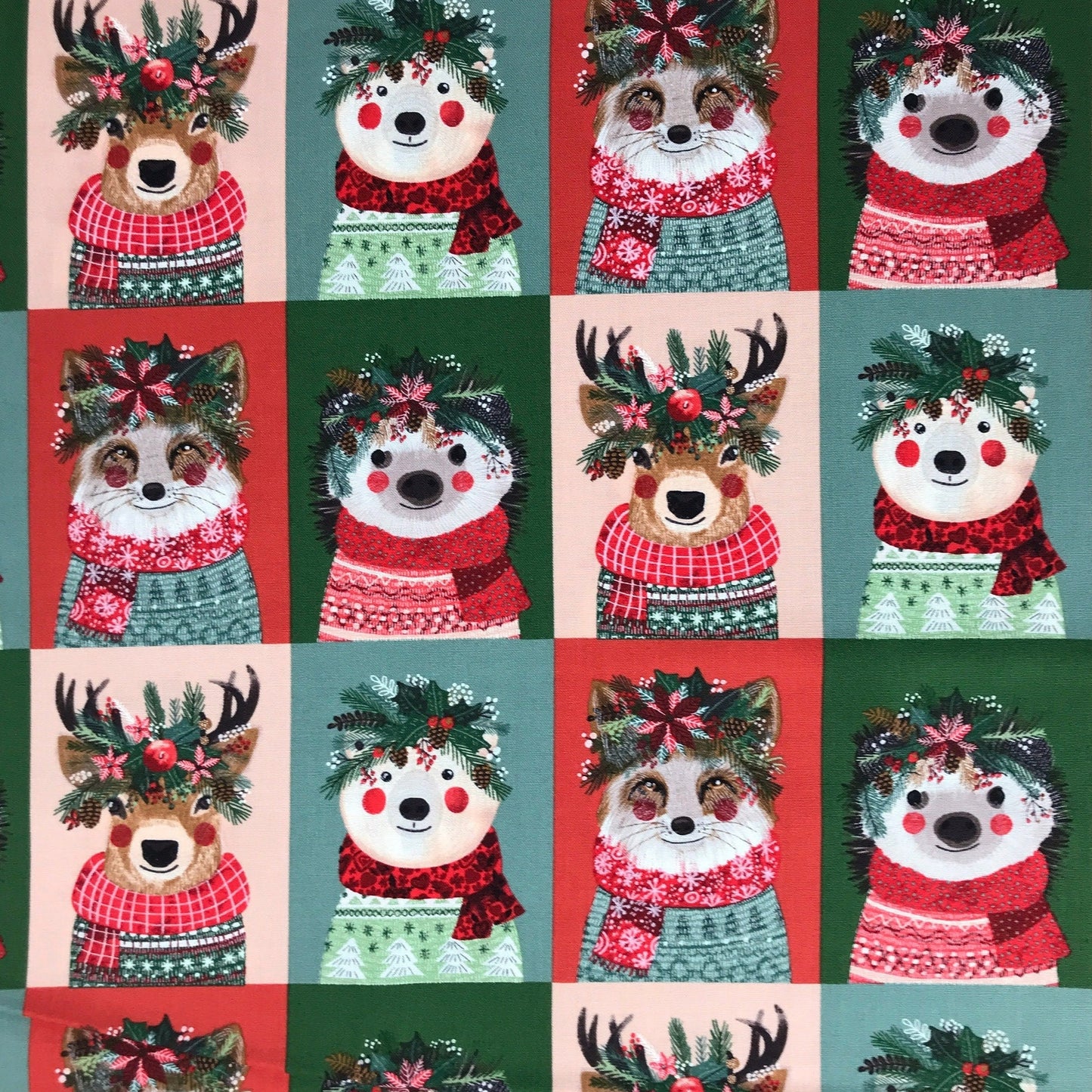 Christmas Squad Multi PANEL 16"x44" (4 Rows) Christmas Squad Mia Charro Freespirit Fabrics 100% Quilters Cotton Fabric Fetish