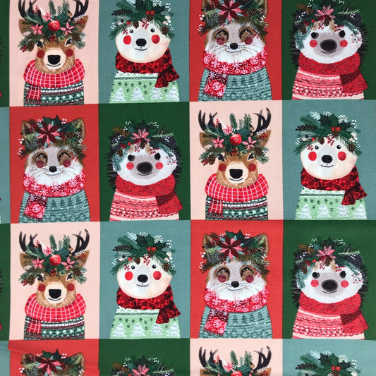 Christmas Squad Multi PANEL 16"x44" (4 Rows) Christmas Squad Mia Charro Freespirit Fabrics 100% Quilters Cotton Fabric Fetish