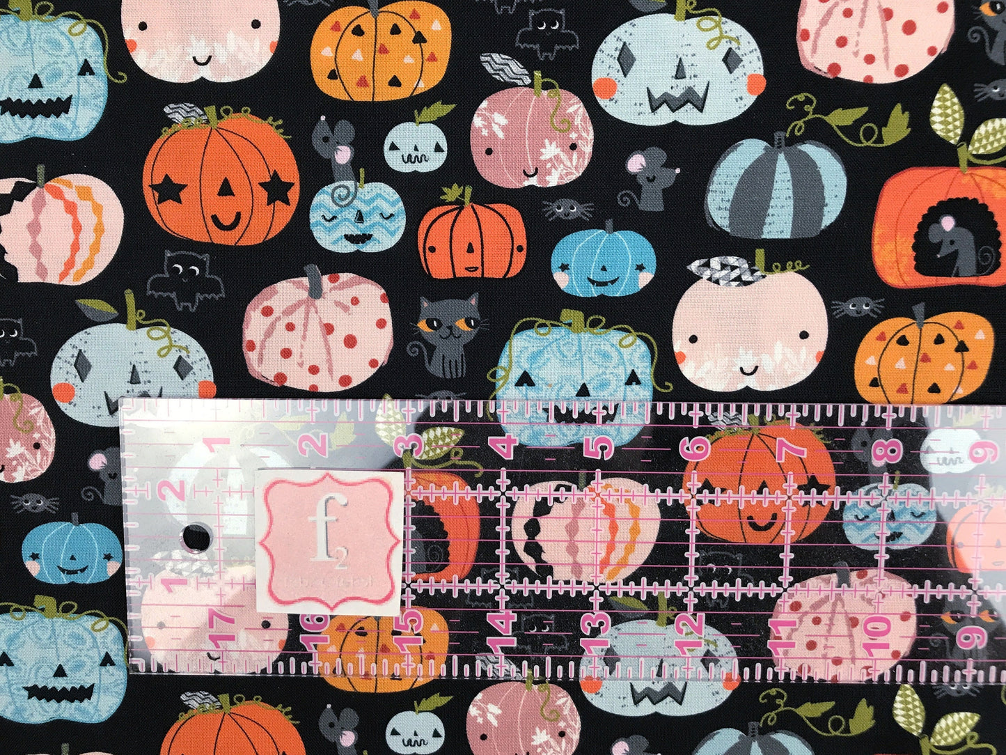 Pumpkins Trick or Treat Stephanie Thannhauser Dashwood Studio Quilters Cotton 2186 TRICK Fabric Fetish