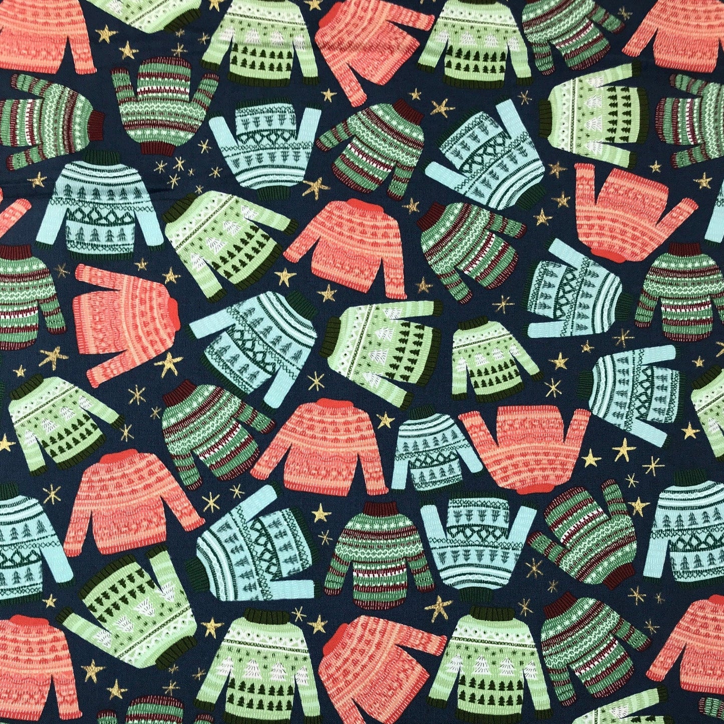 Winter Warmth Navy Christmas Squad Mia Charro Freespirit Fabrics 100% Quilters Cotton Fabric Fetish