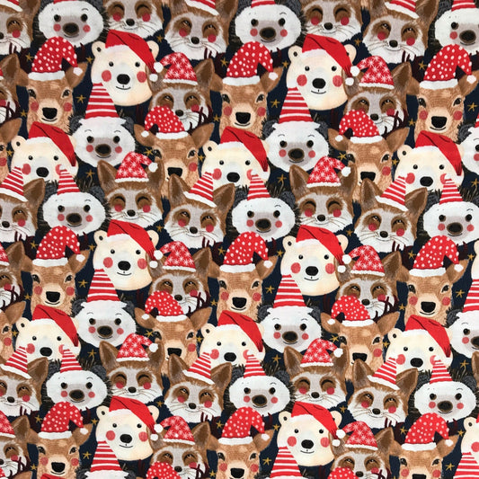 Wild Santa Navy Christmas Squad Mia Charro Freespirit Fabrics 100% Quilters Cotton Fabric Fetish