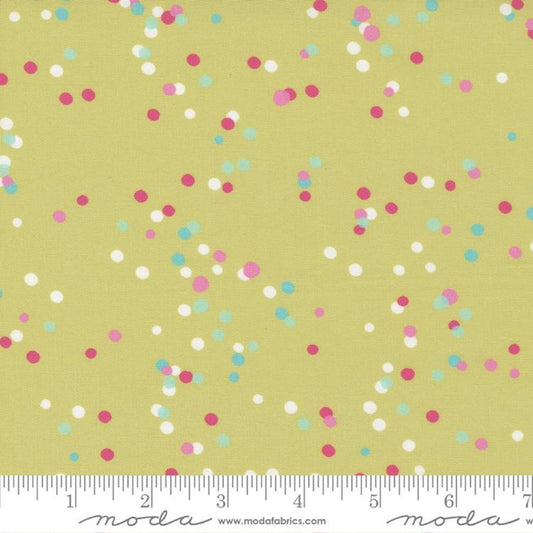 Confetti Dot Lime Soiree Mara Penny Moda Quilters Cotton Fabric Fetish