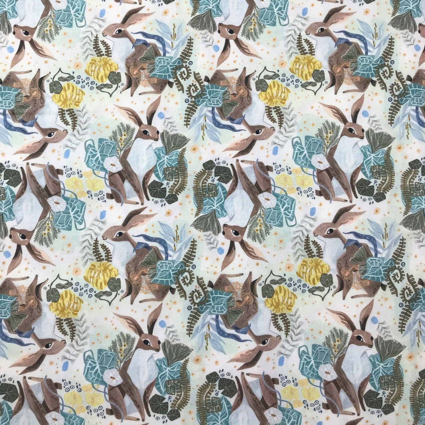 Rabbits Multi Botanica Rae Ritchie Dear Stella Fabric Quilters Cotton Fabric Fetish