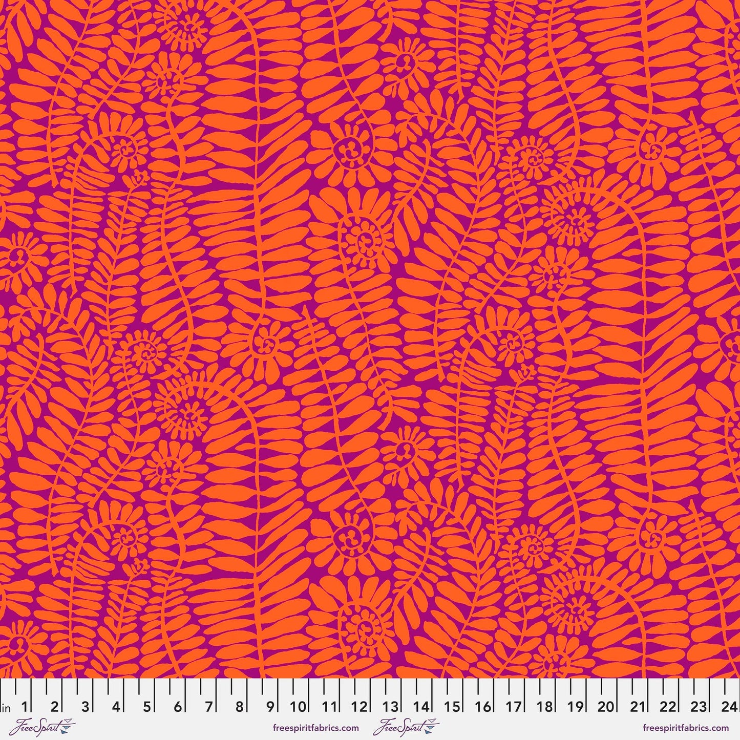 Fronds Orange August 2022 Brandon Mably Kaffe Fassett Collective 100% Quilters Cotton Fabric Fetish